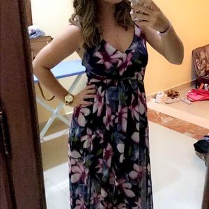 Navy floral maxi dress